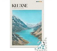 Kluane National Park Poster Jigsaw Puzzle 1000 Pieces, Lakeside Architecture Scene, Thick Cardboard Pieces for Puzzle Lovers, Relaxing Challenge, 52x38cm/1000pcs