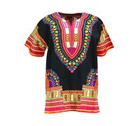KlubKool Dashiki Shirt Tribal African Caftan Boho Unisex Top Shirt - - Large