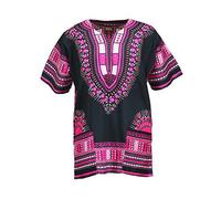 KlubKool Dashiki Shirt Tribal African Caftan Boho Unisex Top Shirt - Multi - Large