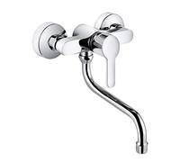 Kludi 37 924 05 75 Chrome Kitchen Sink Tap with Fixed Spout - Grey