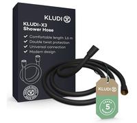 KLUDI -X3 Universal Shower Hose 1.60 m Made of Easy-to-Clean Plastic, Flexible Shower Hose with Double Twist Protection, Kink-Resistant, Standard Connection, Shower Hose Matte Black