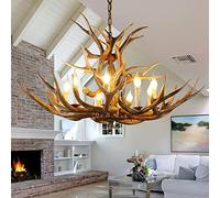 KLUFO Antler Chandelier, 8 Light Antler Chandelier American Vintage Style Chandelier, Antler lamp, Lighting, Hanging, Large Farmhouse Chandelier