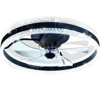 KLUFO Ceiling Fan Light 19.69inch, 2 Circles Acrylic LED Light Ceiling Fan Light with Remote Control, 5 Blades, 6-Speed Ceiling Fan Light Dimmable, Suitable for Bedroom, Children's Room, Living Room…