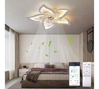 KLUFO LED Ceiling Fan with Light, Dimmable Ceiling Fan Lights with Remote Control, Adjustable Wind Speed, Fan Lights for Living Room, Bedroom, Hallway Dining Room, Office Φ27.1 in
