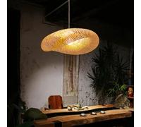 KLUFO Vintage Bamboo Lantern Ceiling Light, 100cm, Warm White, Touch Control, 4 Sizes (20in, 24in, 31in, 39in), Perfect for Living Room, Kitchen, Dining Room