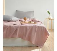 KLUOT King Size Flat Sheet 245 x 270 cm cotton Soft bed sheets Pink offer a smooth and Skin Friendly Flat Sheet for Home Hotel