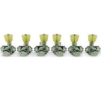 Kluson 3 Per Side Locking Revolution Series G-Mount Non-Collared Tuning Machines Chrome With Plastic
