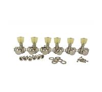 Kluson Revolution Diecast Tuners - 3 Per Side - Pearloid Keystone Button, Locking Nickel