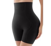 KLVEE Shapewear for Women Tummy Control, High Waisted Body Shaper Shorts Butt Lifting Thigh Slimmer Shapewear Under Dress, Black, Large