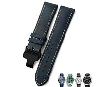 KLVN 20mm 21mm 22mm Leather Watch Strap Black Brown Watch Bands For Rolex For Omega Seamaster 300 For Hamilton For Seiko For IWC For Tissot Bracelet(Blue black,20mm)