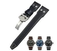 KLVN 22mm Genuine Leather Watchband For IWC Big Pilot Watch Mark 18 Spitfire Hamilton Cowhide Soft Watch Strap