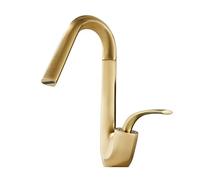 KLVN Chrome 360° Rotation Single Handle Faucet: BECALA Brass Hot-Cold Hand Wash Sink Mixer Tap(Brushed Gold)