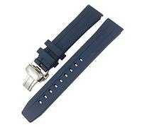 KLVN For Tissot 1853 Seastar T120 T114 Watchband Rubber Sport Diving Black Blue Soft Watch Strap Silicone Rubber 19mm 20mm Watchband(Blue silver,20mm)