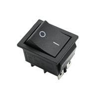 KLVN Latching Rocker Switch Power Switch I/O 4 Pins With Light 16A 250VAC 20A 125VAC KCD4 DPST Red Yellow Green Blue Black Boat (Color : Black)