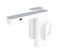 KLVN Matte White Touchless Bathroom Faucet, Wall-Mounted Infrared Sensor Tap with Adjustable Water Flow(White)