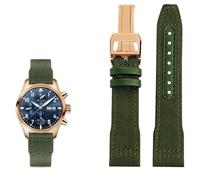 KLVN Nylon Leather Watchband 20mm 21mm 22mm Fit for IWC Le Petit Prince Big Pilot IW3777 Black Sport Canvas Watch Strap