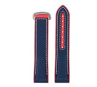 KLVN Silicone Nylon Watchband For Omega Seamaster 300 Speedmaster 8900 Planet Ocean 20mm 22mm 21mm Watch Strap Tools(Blue red-A bucke,20mm)