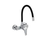 KLVN Wall-Mounted Kitchen Sink Faucet - 360° Swivel 3-Mode Water Outlet Hot-Cold Mixer Tap (2-Hole, G1/2/G3/8/G9/16 Pipe Sizes)(5409)