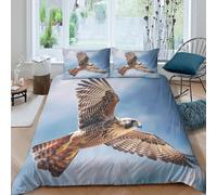 KLVWXZRYQ Easy Care 3D Design Microfiber Falcon In Bed Quilt Cover All Season Bedding Set with Pillow Shams Nature Wildlife Duvet Cover Breathable Machine Washable for Teens Adults King（220x240cm）