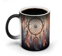 KLWQR 11oz Coffee Mug Ceramic Color Changing Coffee Mug Sensitive Magic Native American Dream Catcher Coffee Cup Tea Cup for Women Men