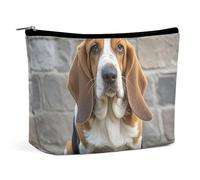 KLWQR Basset Hound Makeup Bag for Purse Waterproof Cosmetic Bags Makeup Pouch with Zipper Travel Toiletry Bag Organizer for Women Ladies, style, One size