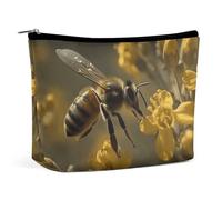 KLWQR Bees in The Wild Makeup Bag for Purse Waterproof Cosmetic Bags Makeup Pouch with Zipper Travel Toiletry Bag Organizer for Women Ladies, style, One Size