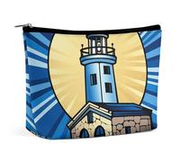 KLWQR Blue Lighthouse Makeup Bag for Purse Waterproof Cosmetic Bags Makeup Pouch with Zipper Travel Toiletry Bag Organizer for Women Ladies, style, One Size