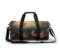 KLWQR Butterfly in The Sun Sport Gym Duffle Travel Bag for Women Men Overnight Weekender Bag with Shoe Compartment,Wet Pocket, 17.7in/9in/9in, style-44, style-44, 17.7in/9in/9in