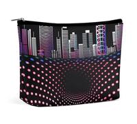 KLWQR City Silhouette Makeup Bag for Purse Waterproof Cosmetic Bags Makeup Pouch with Zipper Travel Toiletry Bag Organizer for Women Ladies, style, One Size