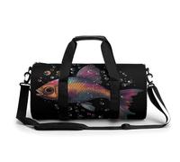 KLWQR Color Gradient Fish Sport Gym Duffle Travel Bag for Women Men Overnight Weekender Bag with Shoe Compartment,Wet Pocket, 17.7in/9in/9in, style-29, style-29, 17.7in/9in/9in