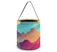 KLWQR Color Mountain Gradient Halloween Trick Or Treat Bags with Handles Halloween Candy Buckets Portable Reusable Goody Bucket Tote Bag