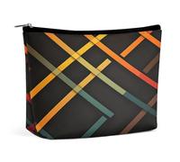 KLWQR Crossed Lines Makeup Bag for Purse Waterproof Cosmetic Bags Makeup Pouch with Zipper Travel Toiletry Bag Organizer for Women Ladies, style, One Size