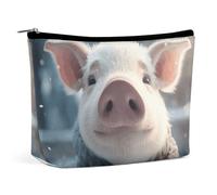 KLWQR Cute Piggy in The Snow Makeup Bag for Purse Waterproof Cosmetic Bags Makeup Pouch with Zipper Travel Toiletry Bag Organizer for Women Ladies, style, One Size