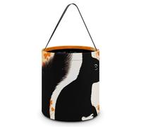 KLWQR Cute Squirrel Silhouette Halloween Trick Or Treat Bags with Handles Christmas Candy Bucket Portable Reusable Goody Buckets Tote Bags for Halloween Party Favor Supplies