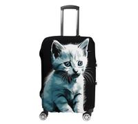 KLWQR Cute White Cat Luggage Cover Dustproof Travel Suitcase Cover Elastic Suitcase Protector Fit 19-32 Inch Luggage,, style, M