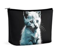 KLWQR Cute White Cat Makeup Bag for Purse Waterproof Cosmetic Bags Makeup Pouch with Zipper Travel Toiletry Bag Organizer for Women Ladies, style, One size