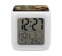 KLWQR Digital LED Color Change Alarm Clock, Wildlife Forest Squirrel Wake-up Clock with Temperature, Home Decor Alarm Clock with Night Light for Home Bedroom Office