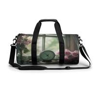 KLWQR Flowers And Thermometer Sport Gym Duffle Travel Bag for Women Men Overnight Weekender Bag with Shoe Compartment,Wet Pocket, 17.7in/9in/9in, style-6, style-6, 17.7in/9in/9in