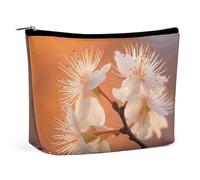 KLWQR Flowers Under Orange Light Makeup Bag for Purse Waterproof Cosmetic Bags Makeup Pouch with Zipper Travel Toiletry Bag Organizer for Women Ladies, style, One Size