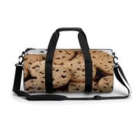 KLWQR Food Chocolate Chip Biscuits Sport Gym Duffle Travel Bag for Women Men Overnight Weekender Bag with Shoe Compartment,Wet Pocket, 17.7in/9in/9in, style, style, 17.7in/9in/9in