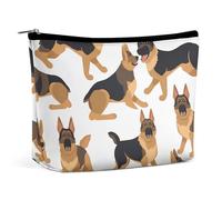 KLWQR German Shepherd Makeup Bag for Purse Waterproof Cosmetic Bags Makeup Pouch with Zipper Travel Toiletry Bag Organizer for Women Ladies, style, One Size