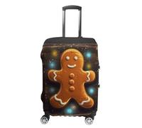 KLWQR Gingerbread Man on Wooden Board Luggage Cover Dustproof Travel Suitcase Cover Elastic Suitcase Protector Fit 19-32 Inch Luggage，, style, M
