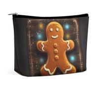 KLWQR Gingerbread Man on Wooden Board Makeup Bag for Purse Waterproof Cosmetic Bags Makeup Pouch with Zipper Travel Toiletry Bag Organizer for Women Ladies, style, One Size