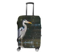 KLWQR Gray Heron Print in Water Luggage Cover Dustproof Travel Suitcase Cover Elastic Suitcase Protector Fit 19-32 Inch Luggage，, style, Small