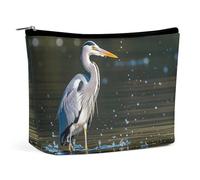 KLWQR Gray Heron Print in Water Makeup Bag for Purse Waterproof Cosmetic Bags Makeup Pouch with Zipper Travel Toiletry Bag Organizer for Women Ladies, style, One size