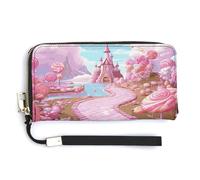 KLWQR Leather Wallets Waterproof Zip Around Clutch Bag Candy Land Credit Card Holder Clutch Purse for Women Ladies, style, 20.0*10.5cm