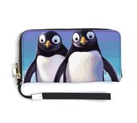 KLWQR Leather Wallets Waterproof Zip Around Clutch Bag Cute Penguin Credit Card Holder Clutch Purse for Women Ladies, style, 20.0*10.5cm