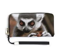 KLWQR Leather Wallets Waterproof Zip Around Clutch Bag Monkey Lemur Cute Credit Card Holder Clutch Purse for Women Ladies, style, 20.0*10.5cm