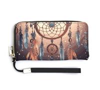 KLWQR Leather Wallets Waterproof Zip Around Clutch Bag Native American Dream Catcher Credit Card Holder Clutch Purse for Women Ladies, style, 20.0*10.5cm