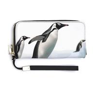 KLWQR Leather Wallets Waterproof Zip Around Clutch Bag Penguin Credit Card Holder Clutch Purse for Women Ladies, style, 20.0*10.5cm